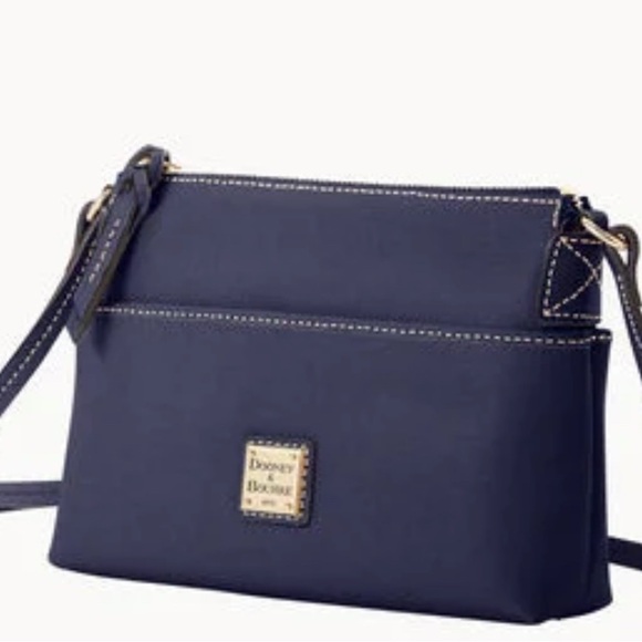 Dooney & Bourke Handbags - Dooney & Bourke Blue Crossbody Bag with Gold Accents